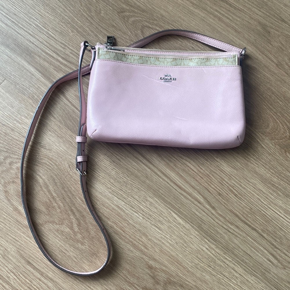 Light Pink Coach Crossbody Coated Canvas